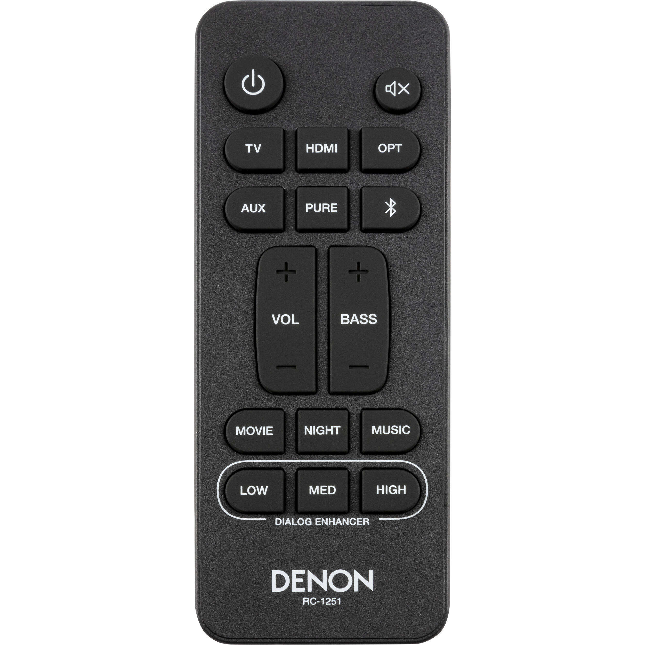 Denon DHT-S218 soundbar with sleek black design, compact size, and multiple speaker drivers for enhanced TV audio output.