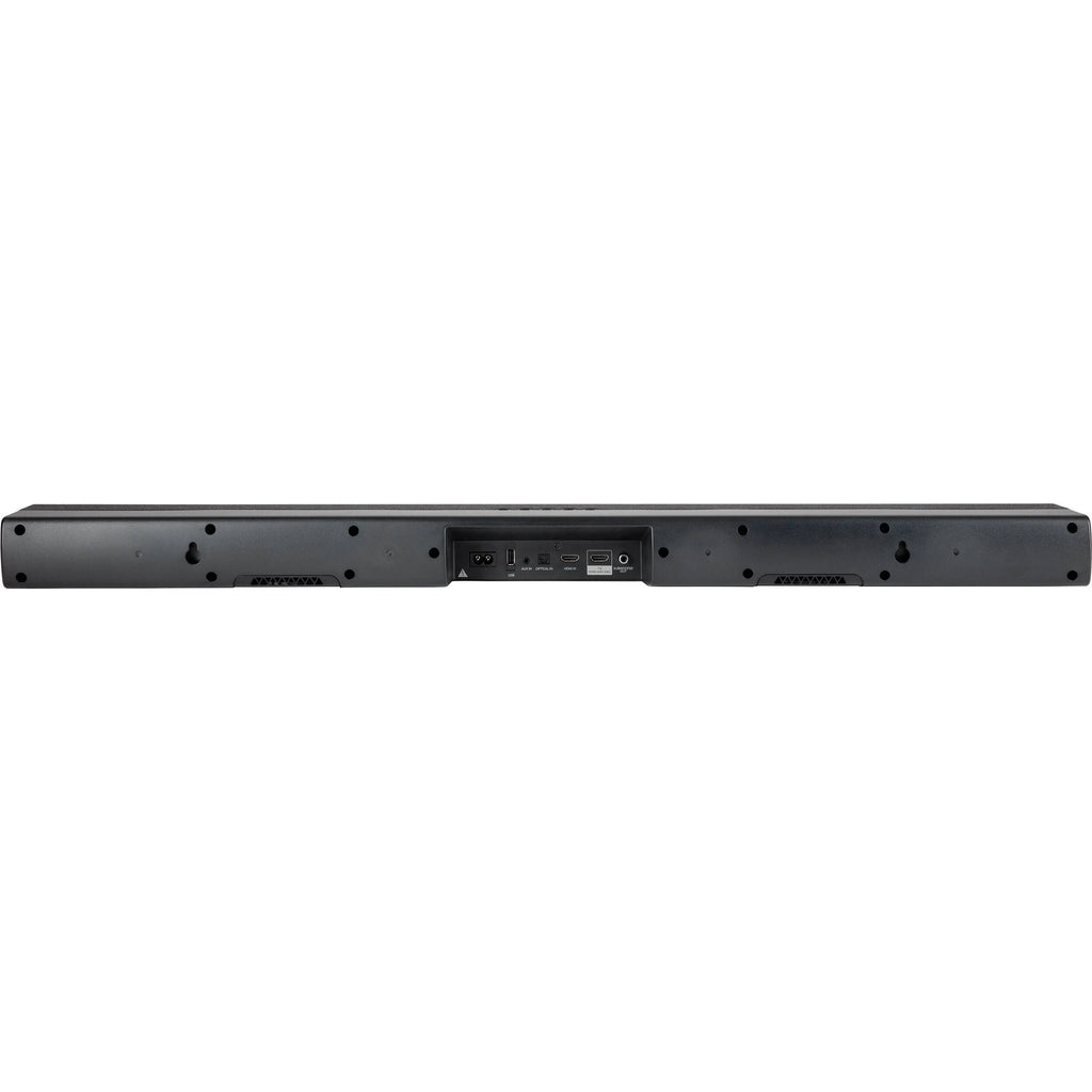 Denon DHT-S218 soundbar with sleek black design, featuring multiple speaker drivers for enhanced TV audio.
