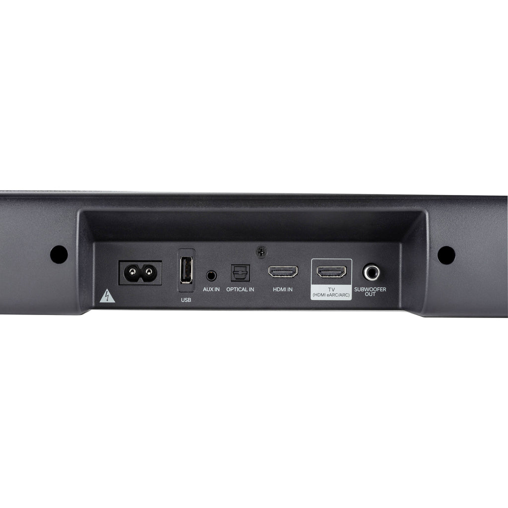 Denon DHT-S218 soundbar with sleek black design, compact TV speaker for immersive audio, placed on a modern entertainment setup.