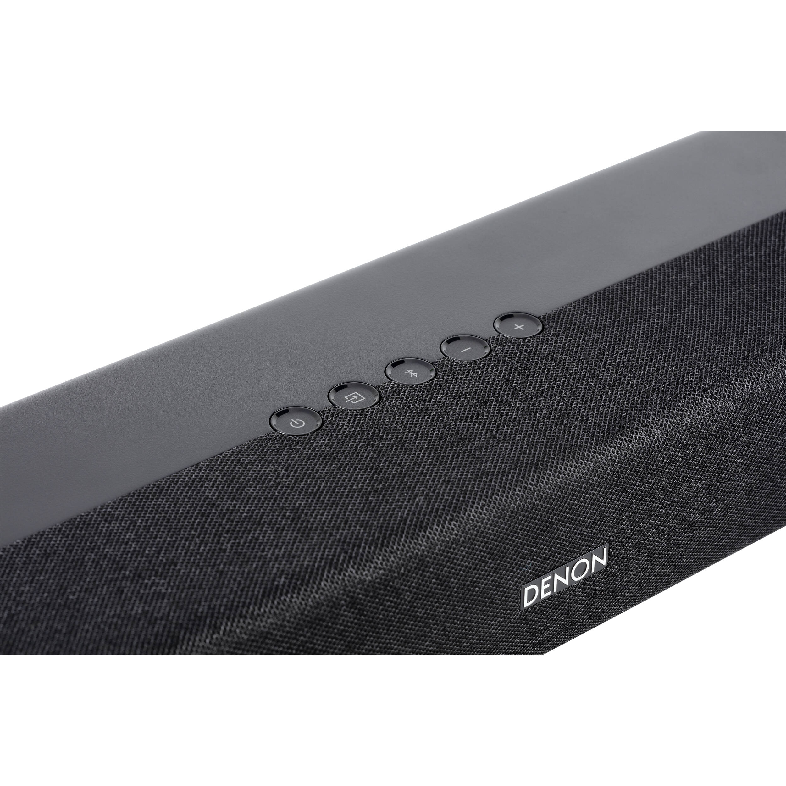Denon DHT-S218 soundbar and TV speaker system with sleek design, featuring multiple audio output ports and modern finish.