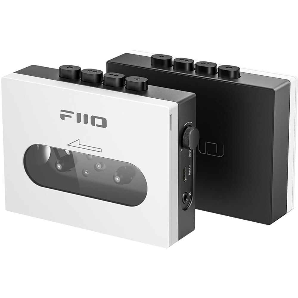 FiiO CP13 portable music player with a sleek black design and compact size, featuring a screen and control buttons.