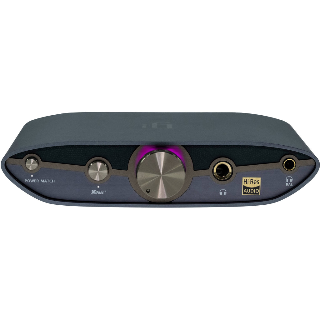 iFi Audio Zen Dac 3 headphone amplifier and DAC with sleek design, multiple input ports, and controls on the front panel.