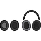 Wireless Sonos Ace headphones in black, showing over-ear design with cushioned ear cups and sleek branding.