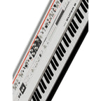 UDO Audio Super 8 synthesizer with vintage-style controls and colorful interface, showcasing its keyboard and panel layout.