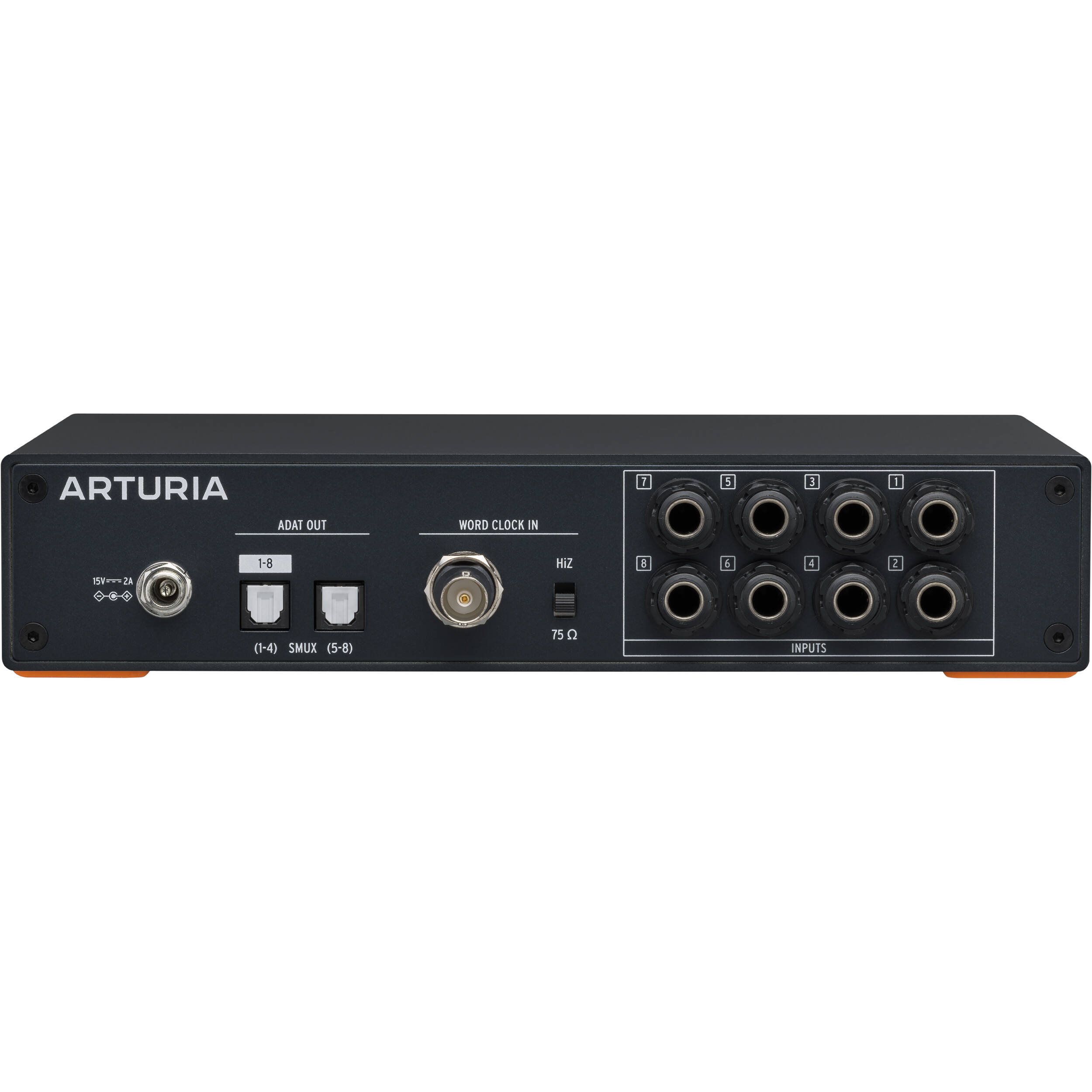 Arturia AudioFuse X8 audio interface with multiple input and output ports on a sleek black device.