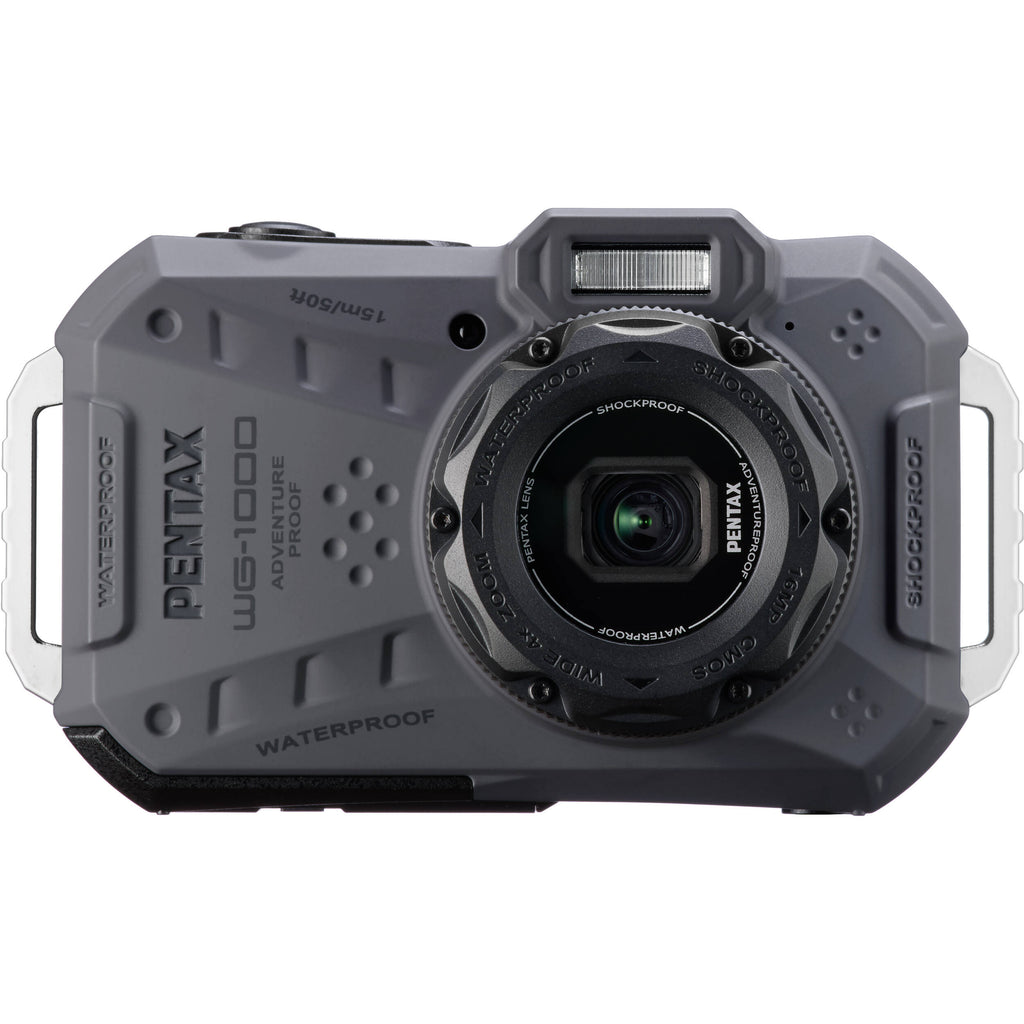 Ricoh Pentax WG-1000 compact digital camera with sturdy design and lens, ideal for outdoor photography.