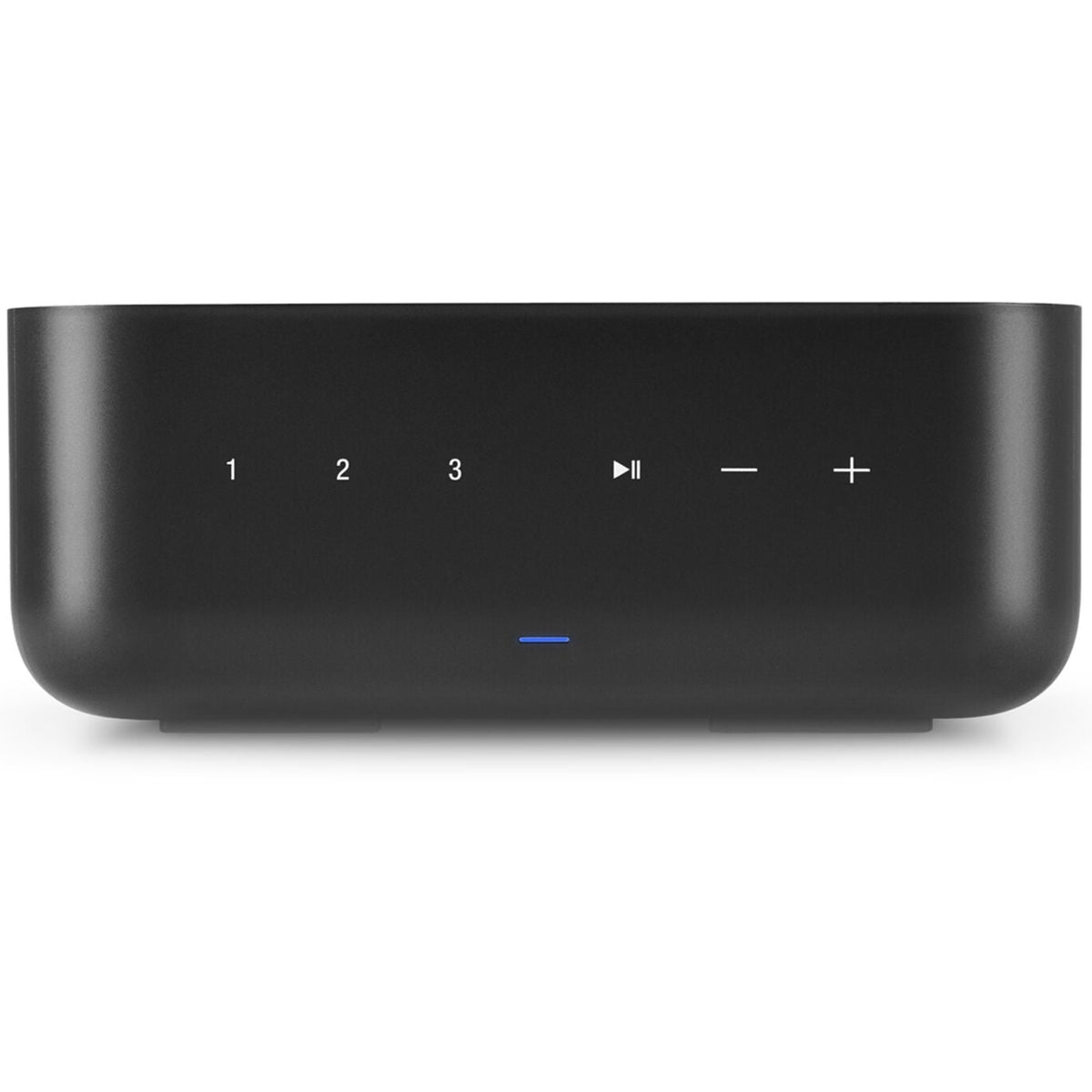 Denon Home Amp stereo amplifier with sleek black design and control knobs, ideal for high-quality home audio systems.