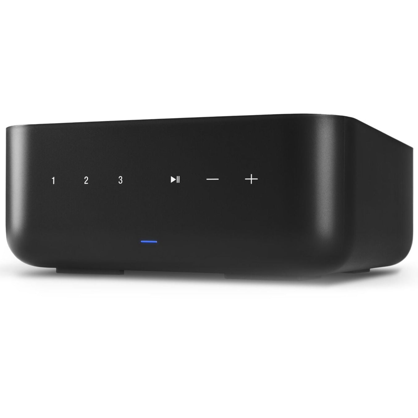 Denon Home Amp stereo amplifier with sleek black design and multiple input options for high-quality audio.