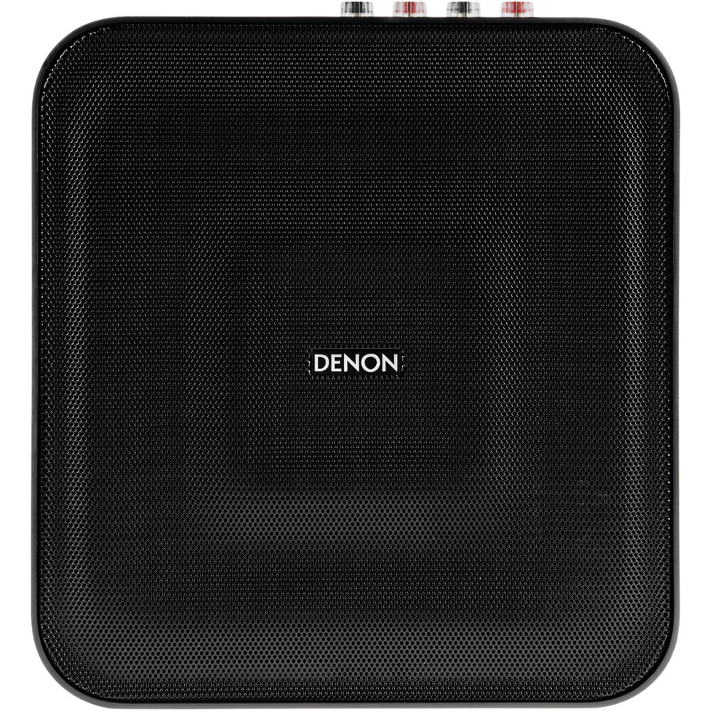 Denon Home Amp stereo amplifier with sleek design and control knobs, ideal for high-quality home audio systems.