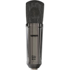 Pair of Warm Audio WA-87 R2 TS stereo condenser microphones with gold capsules and vintage-style metal bodies.