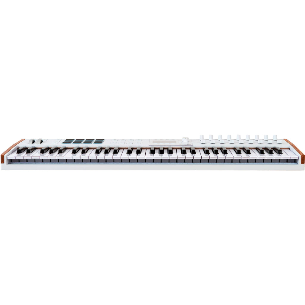 Arturia KeyLab 61 MK3 MIDI keyboard with 61 keys, control knobs, and pads for music production and digital performance.