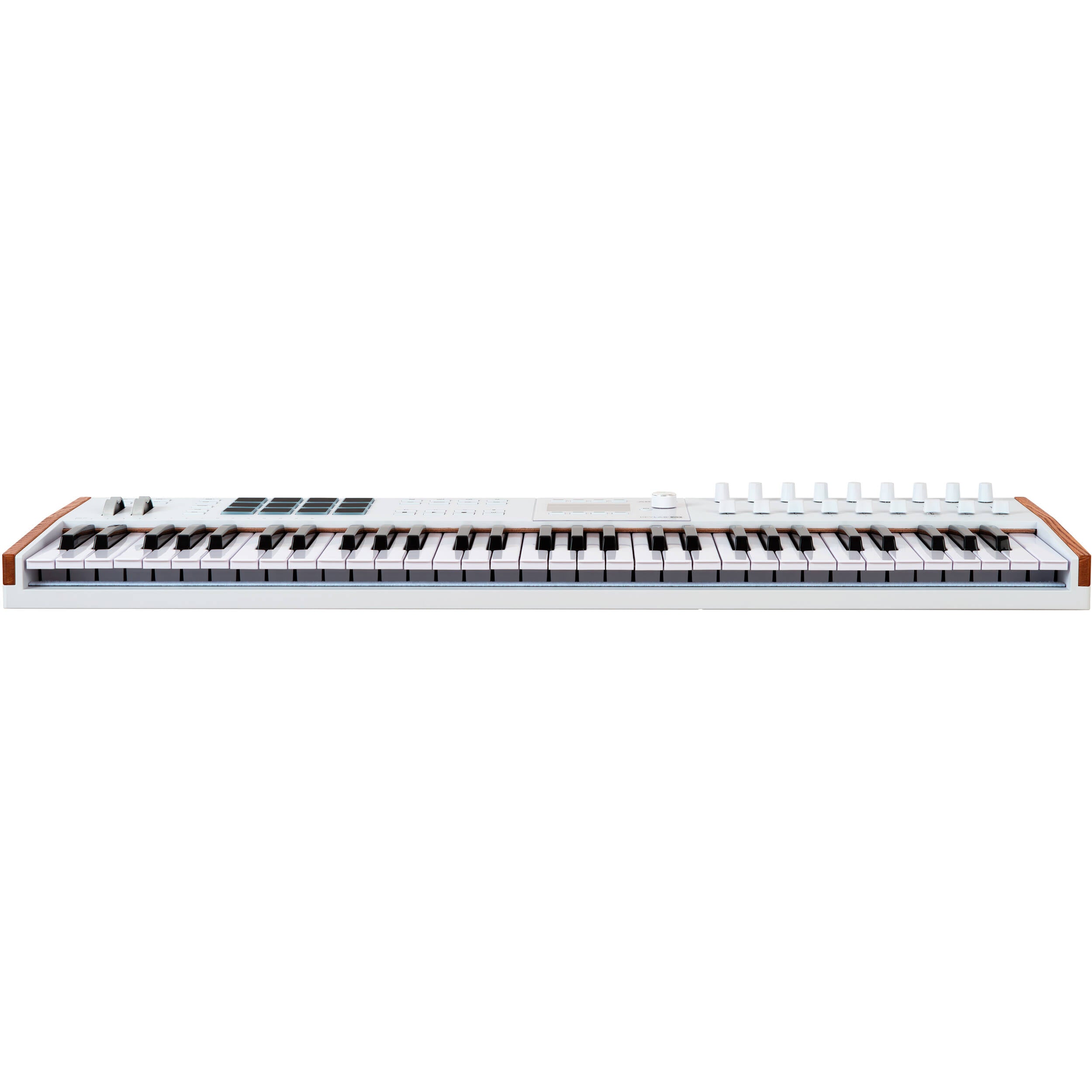 Arturia KeyLab 61 MK3 MIDI keyboard with 61 keys, control knobs, and pads for music production and digital performance.