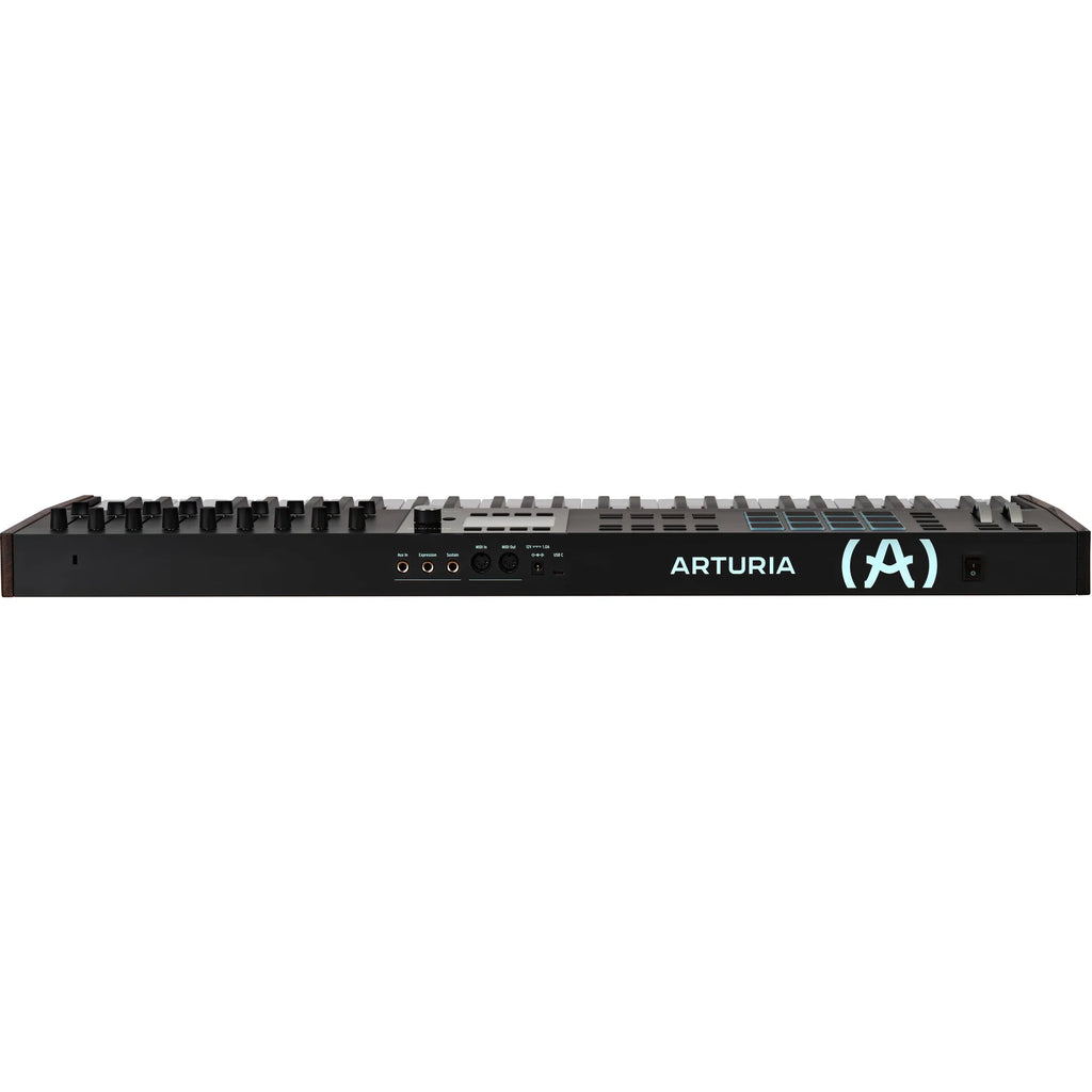 Arturia KeyLab 61 MK3 MIDI keyboard with 61 keys, control knobs, and pads for music production and studio use.