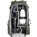 Think Tank Mindshift BackLight video equipment bag with padded compartments for camera gear and accessories.