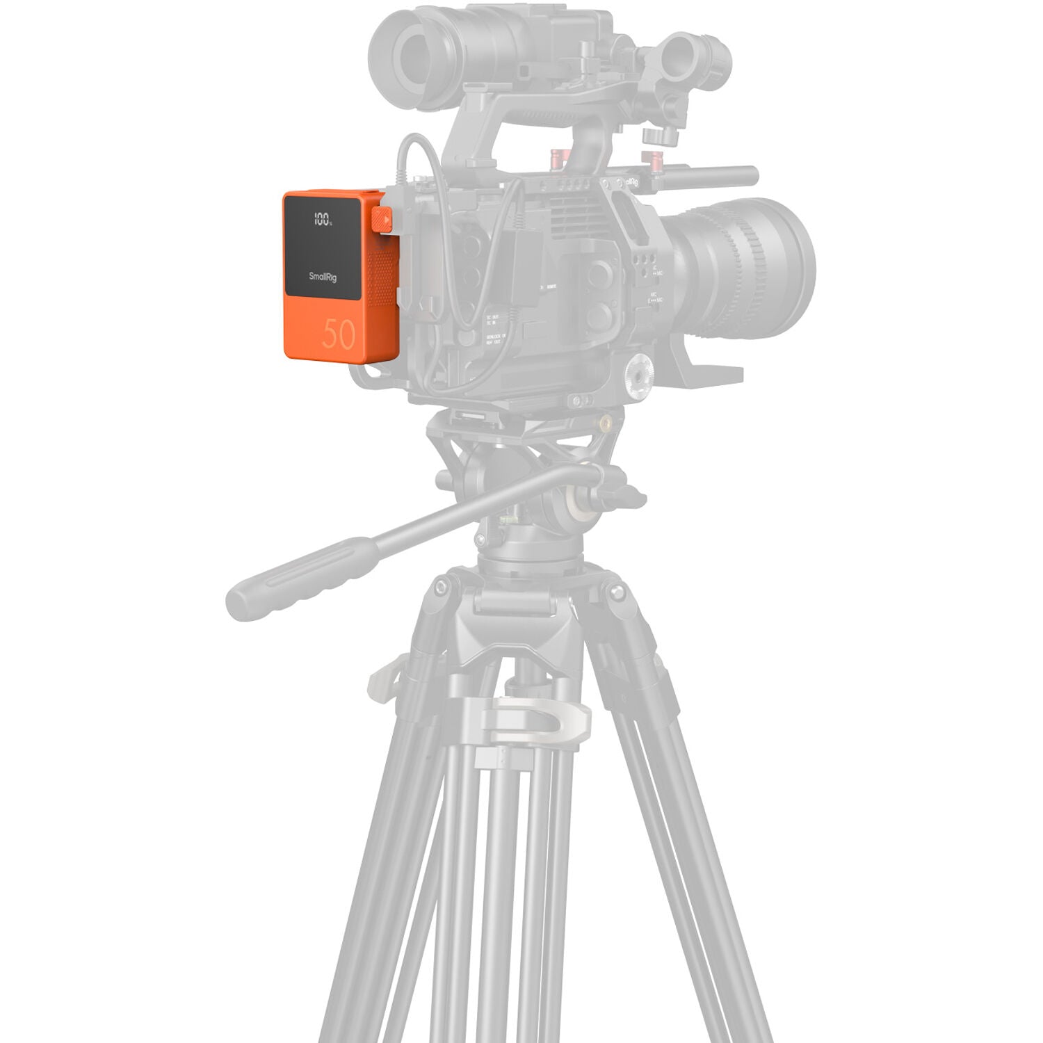 SmallRig VB50 Mini V Mount Battery showing compact design and V mount connector for professional camera power supply.