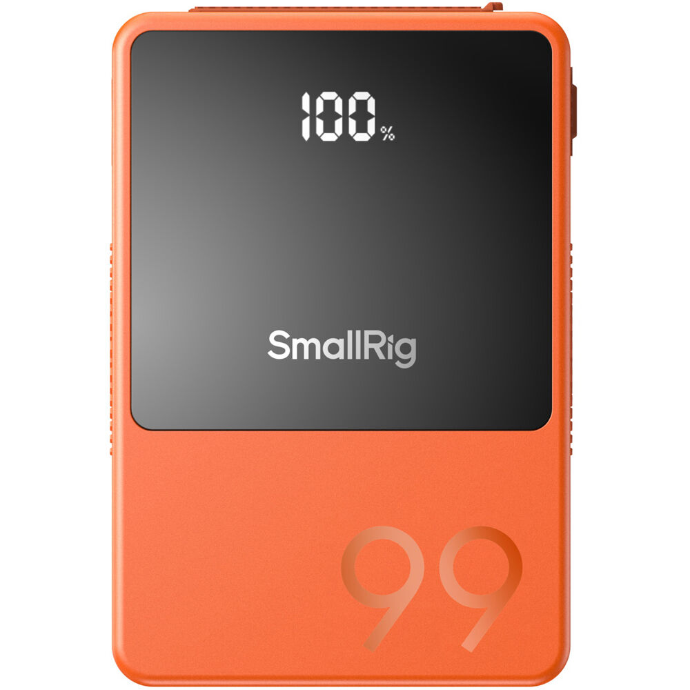 SmallRig VB99 Mini V Mount Battery showing compact design and V mount connector for professional camera power supply.