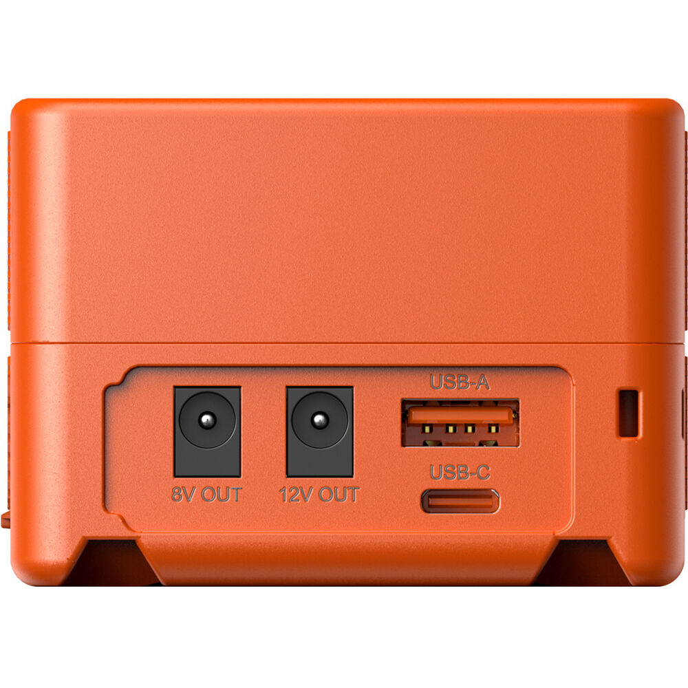 SmallRig VB99 Mini V Mount Battery showing compact design, V-mount connection, and battery status indicator.