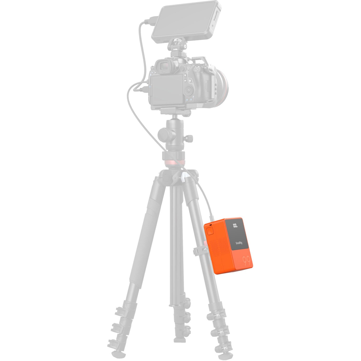 SmallRig VB99 Mini V Mount Battery showing compact V mount battery with brand label and connection port.