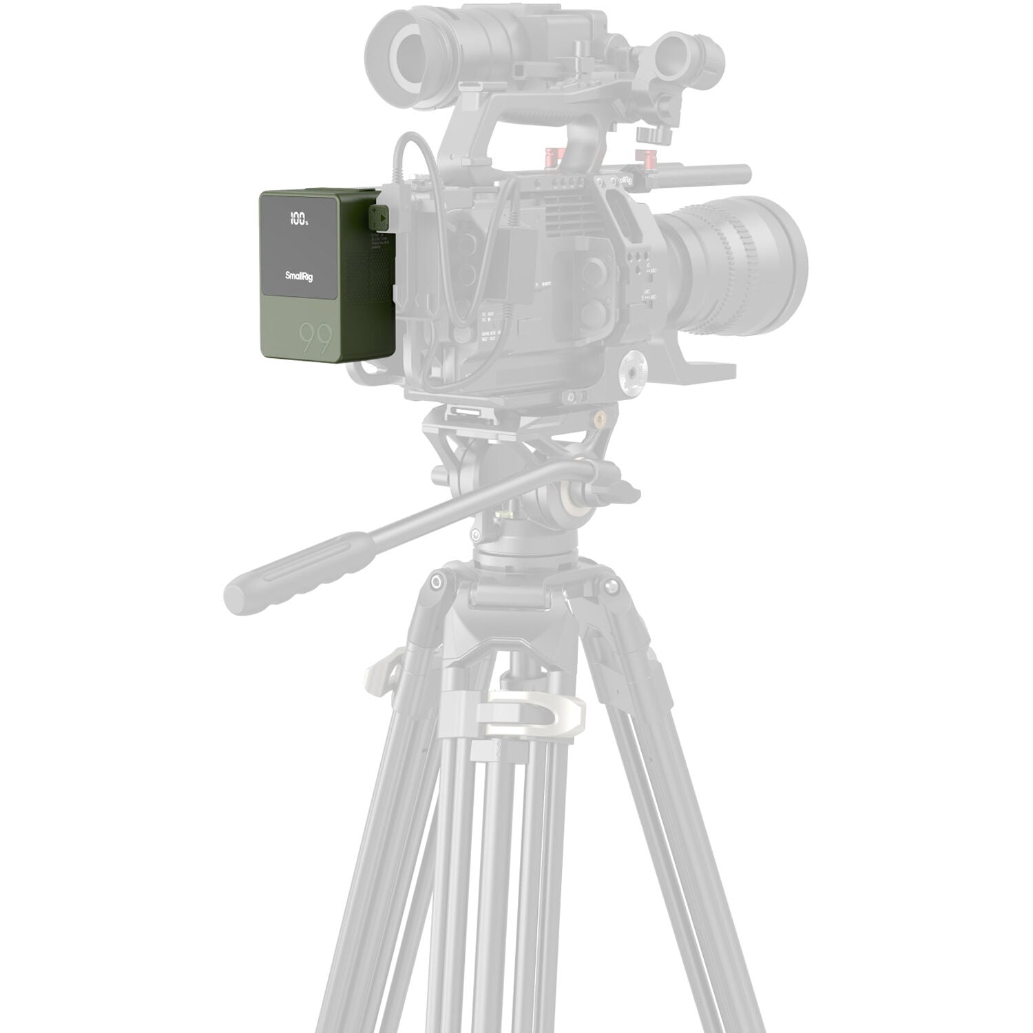 SmallRig VB99 Mini V Mount Battery showing compact V mount design and connection ports for professional camera power supply.