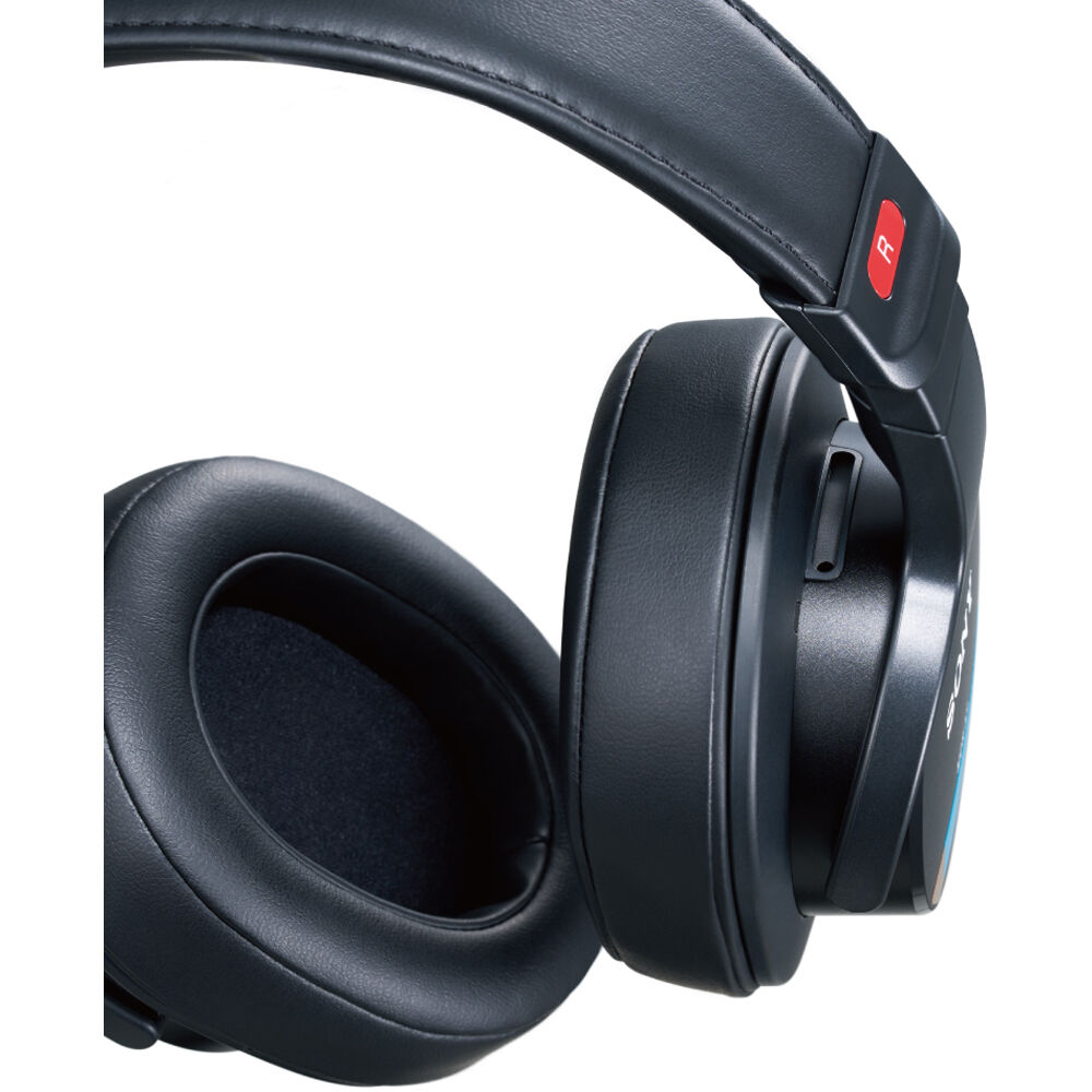 Sony MDR-M1 studio headphones with over-ear design and padded ear cups, ideal for professional audio mixing and listening.