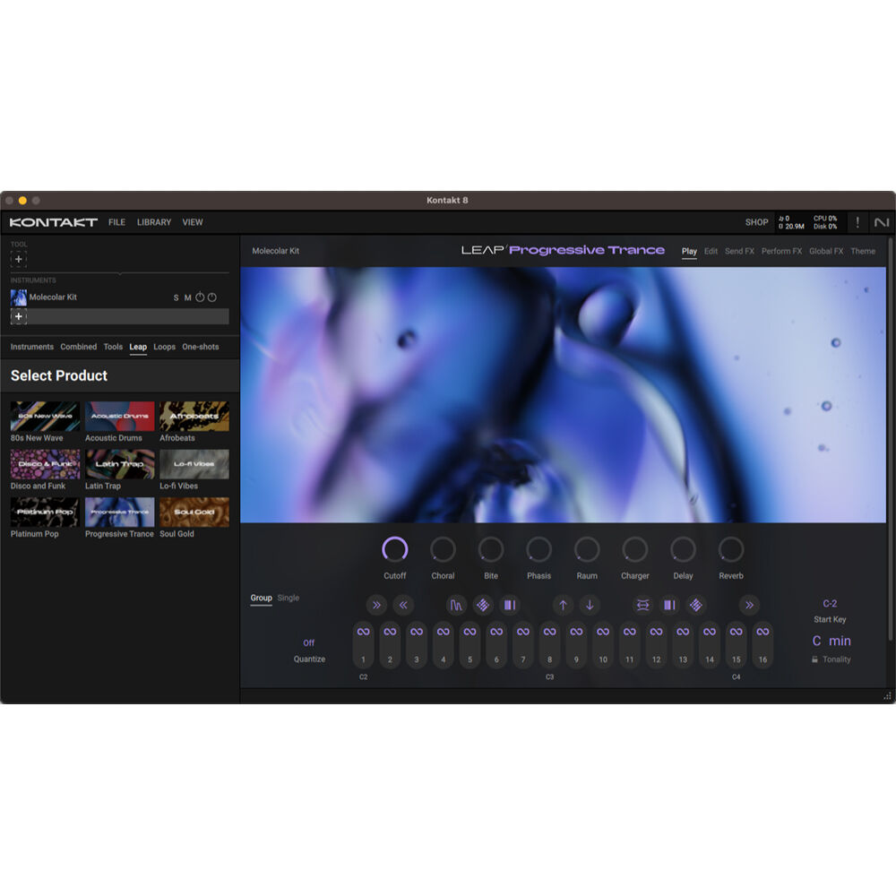 Native Instruments Kontakt 8 music production software interface with advanced features and updated design.