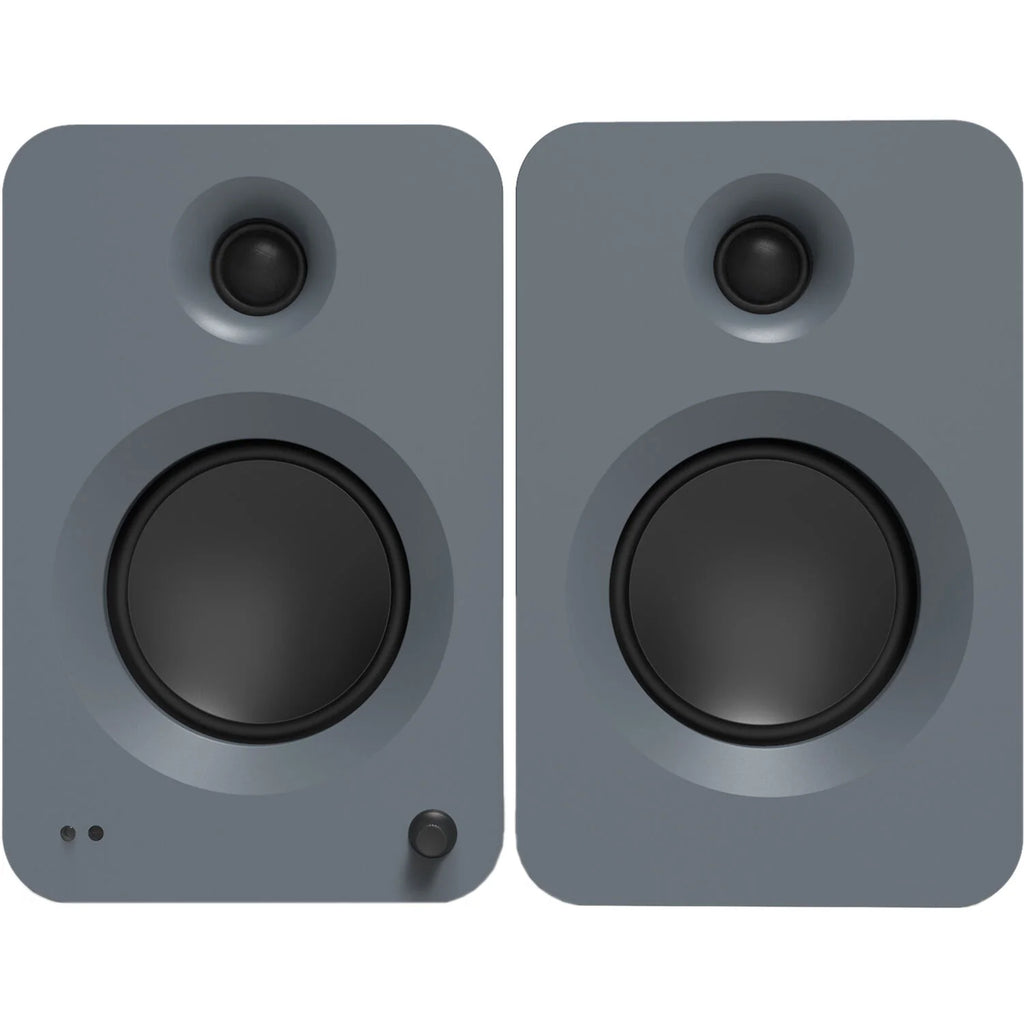 Kanto Audio Ren active bookshelf speakers with sleek black finish and modern design for high-quality audio playback.