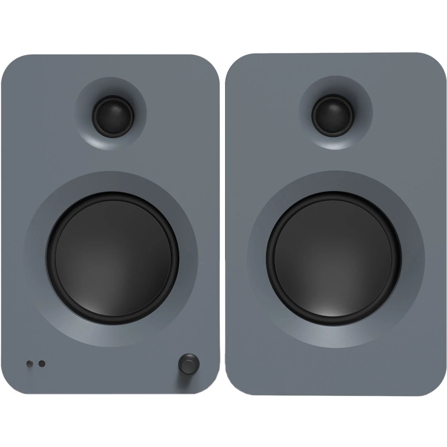 Kanto Audio Ren active bookshelf speakers with sleek black finish and modern design for high-quality audio playback.