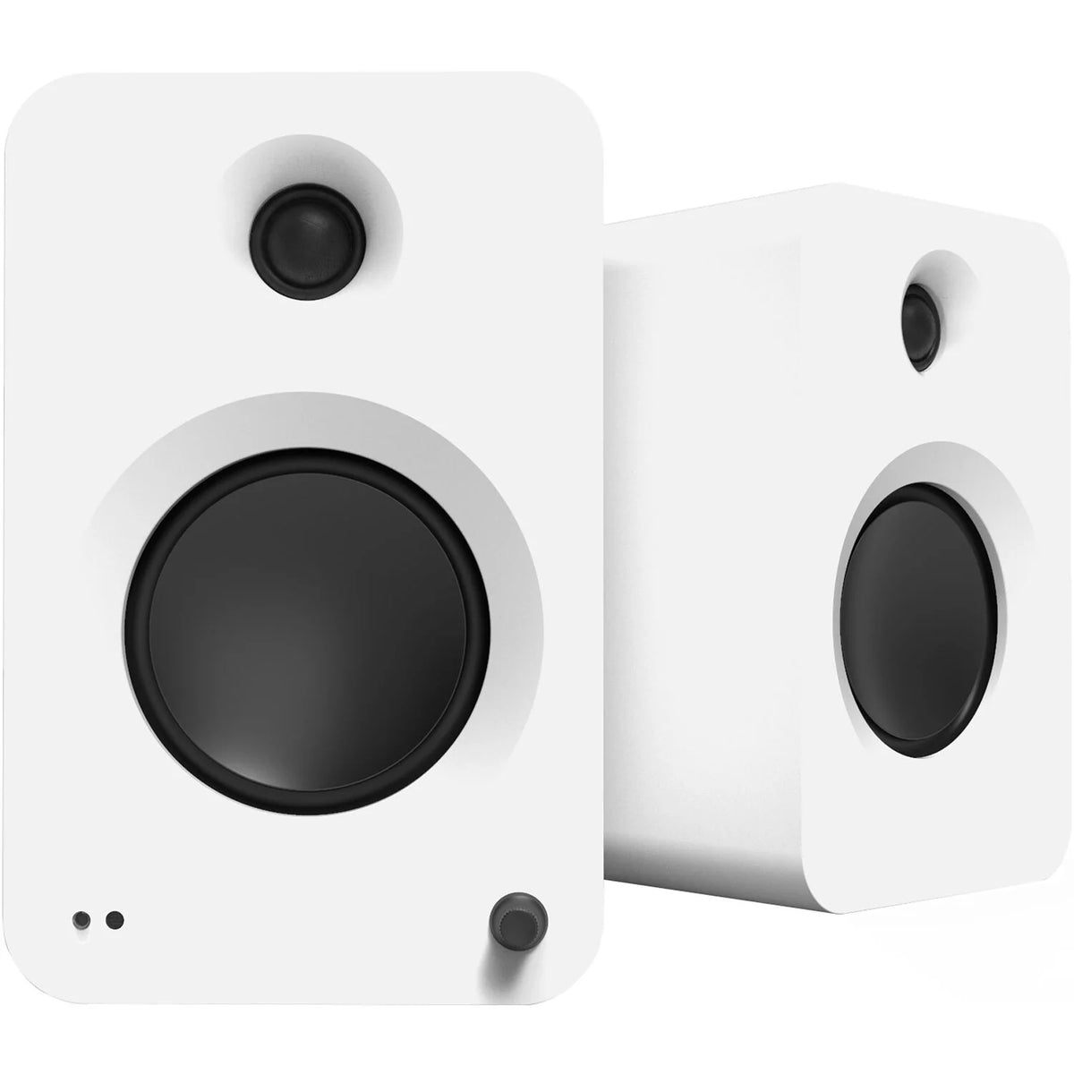 Kanto Audio Ren active bookshelf speakers with sleek black finish and modern design, ideal for high-quality home audio.