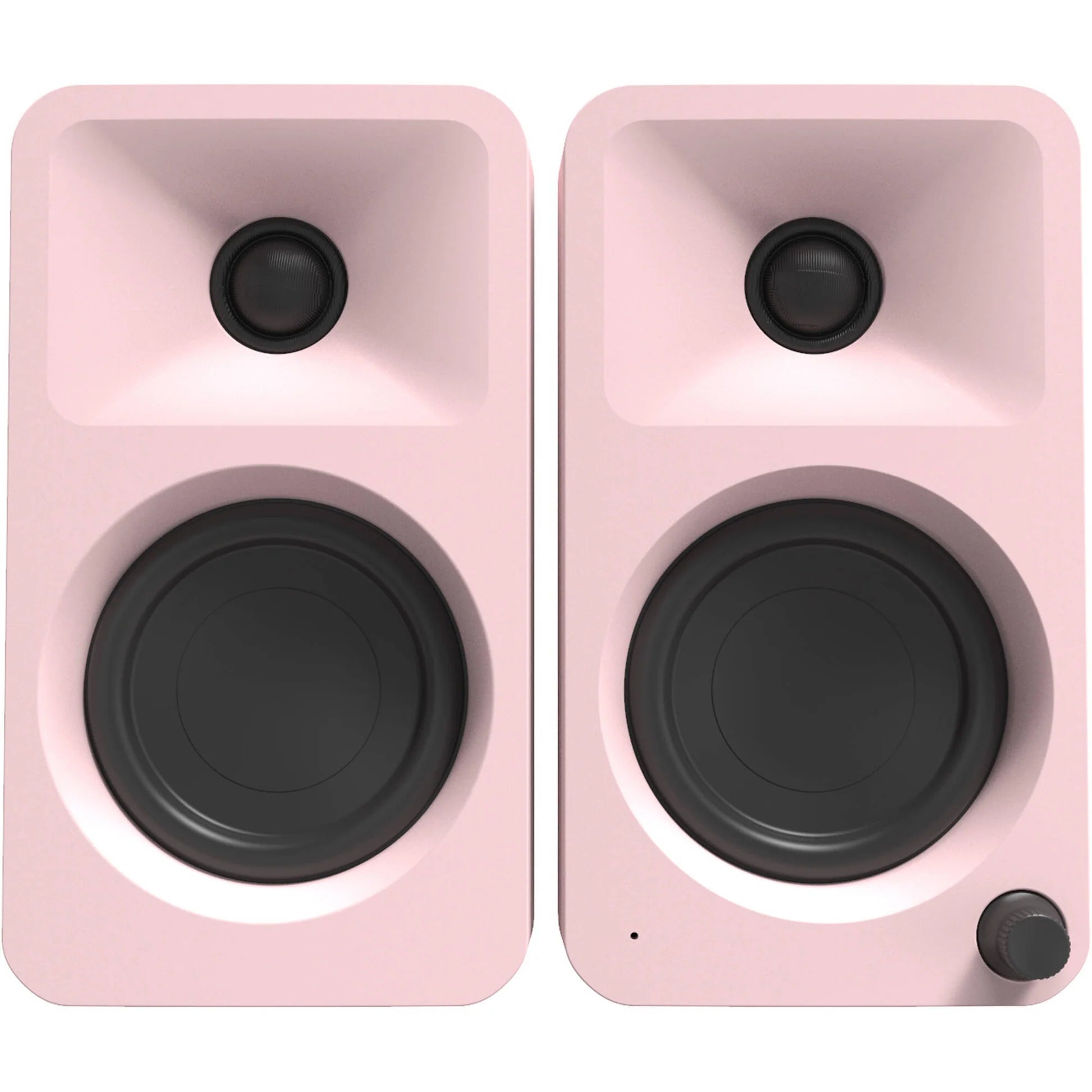 Kanto Audio Ora desktop speakers in black with sleek design and compact size, ideal for high-quality desktop audio setup.