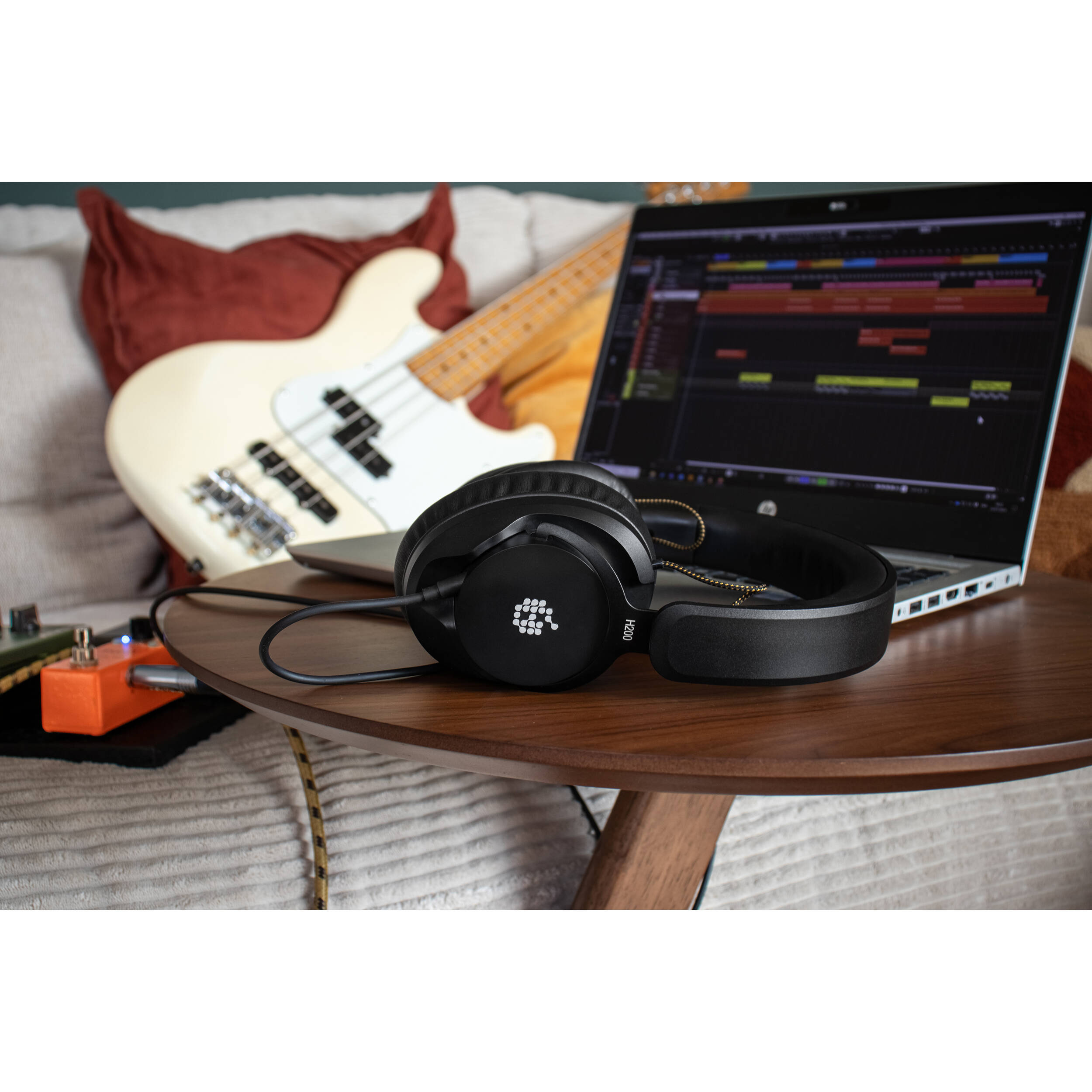 Adam Audio H200 studio headphones with adjustable headband and cushioned ear cups for professional audio monitoring.