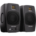 Adam Audio D3V active nearfield monitor speaker showing front view with black grille and control panel.