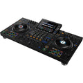AlphaTheta XDJ-AZ DJ media player with jog wheels, control knobs, and digital display for professional DJ setup.