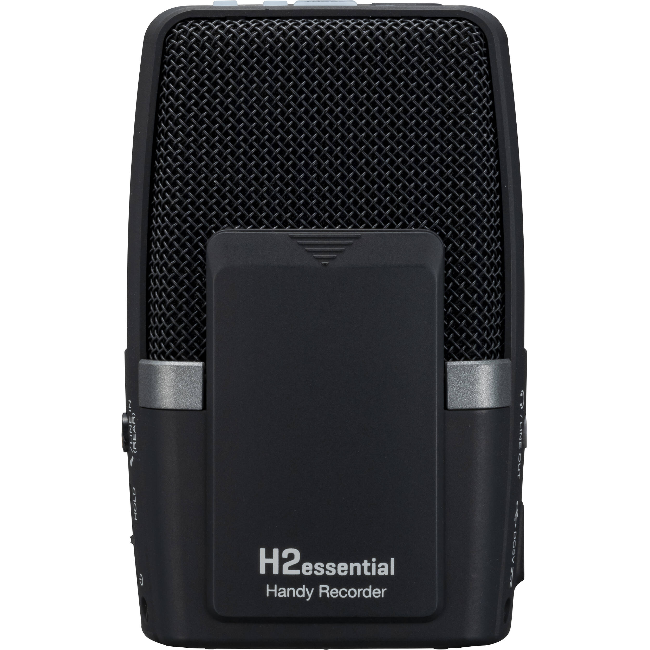 Zoom H2 Essential digital recorder with multiple microphones and control buttons, ideal for high-quality audio recording.