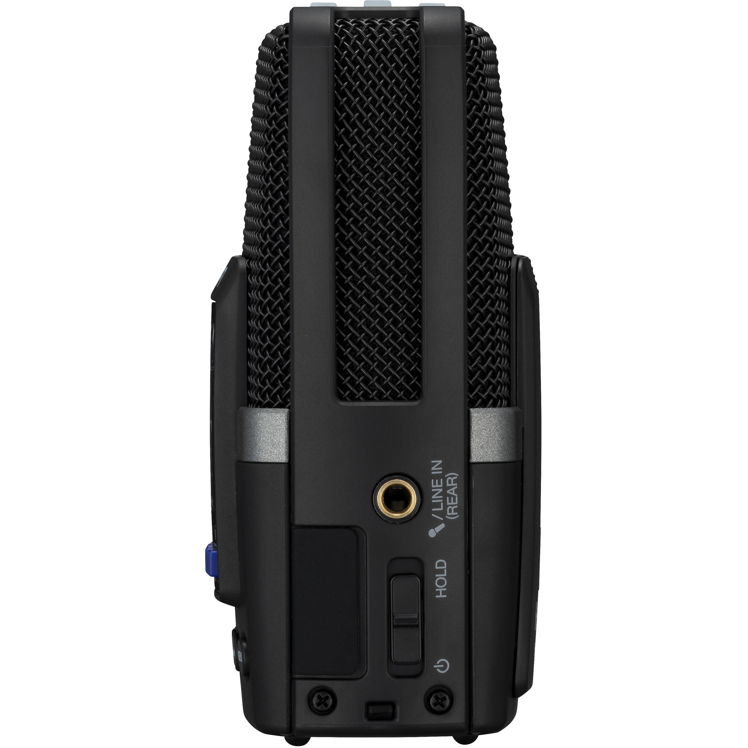 Zoom H2n Essential digital recorder with multiple microphones and control buttons, ideal for high-quality audio recording.
