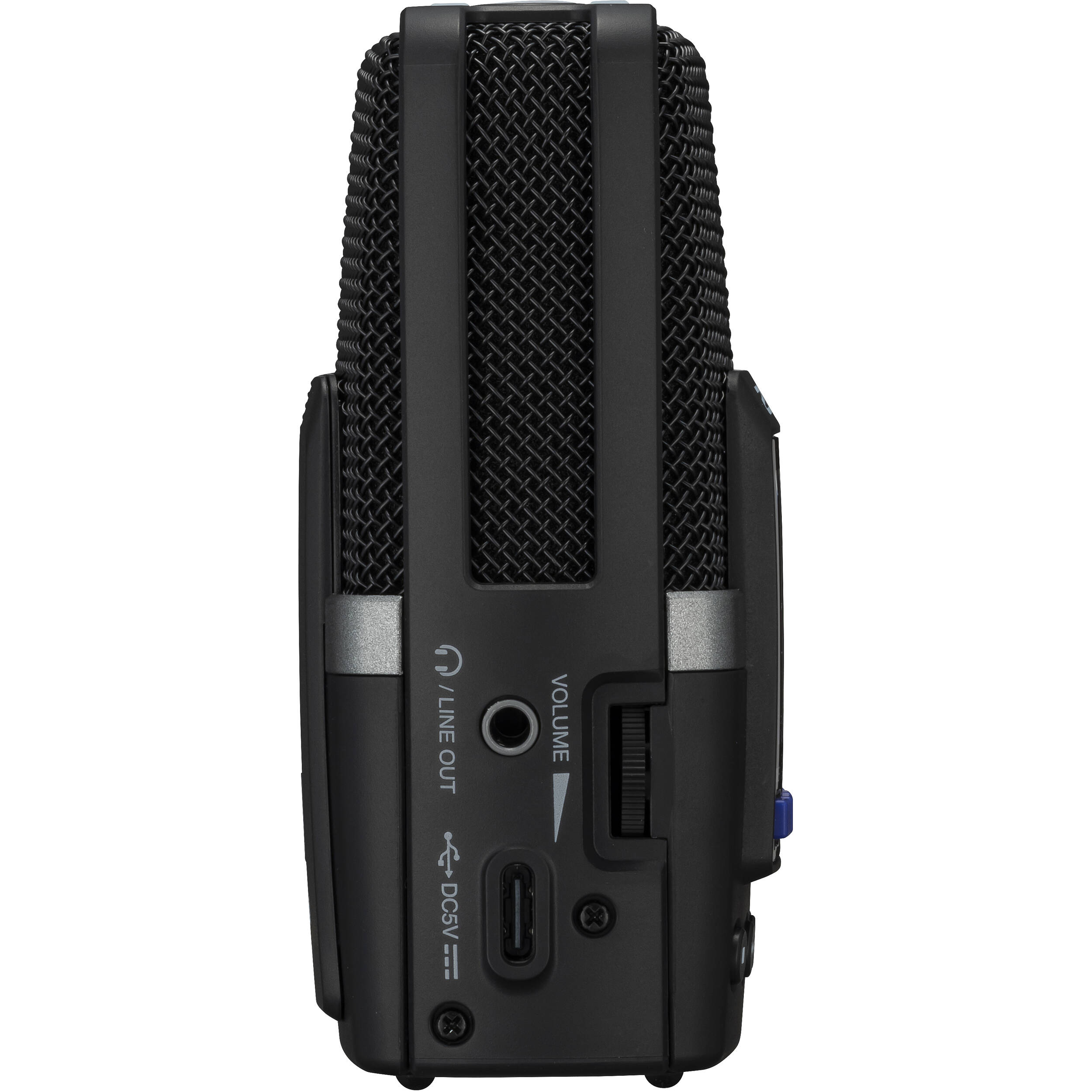 Zoom H2n Essential digital recorder with multiple microphones and control buttons, ideal for high-quality audio recording.