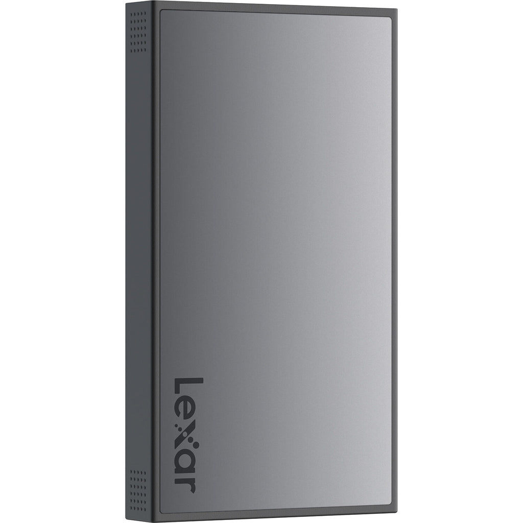 Lexar Workflow Dual-Slot SD UHS-II Card Reader with two slots for fast SD card data transfer, black and silver design.