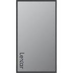 Lexar Workflow Portable SSD external drive with sleek black design and compact size for fast data transfer and storage.