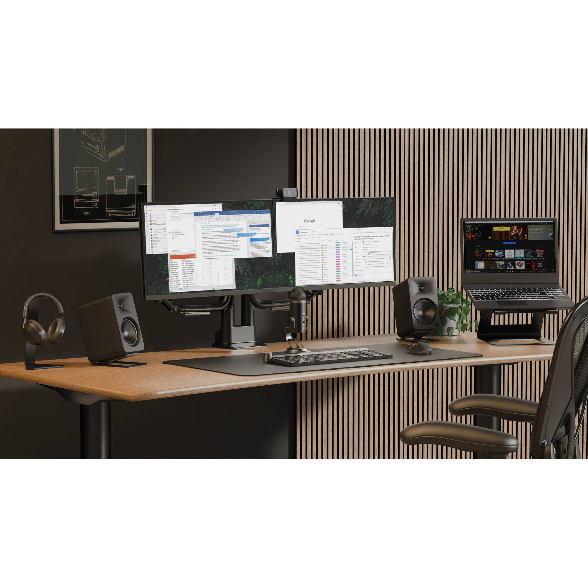 Kanto Audio Ora 4 desktop speakers with sleek black finish and modern design, ideal for high-quality computer audio.