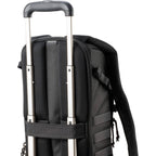 Think Tank DarkLight video equipment bag with padded compartments for cameras, lenses, and accessories, black color, sturdy design.
