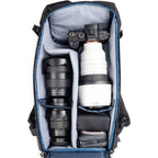 Think Tank DarkLight video equipment bag with padded compartments and adjustable straps for professional camera gear.