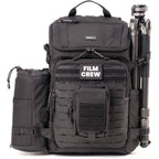 Think Tank DarkLight video equipment bag with padded compartments and sturdy handle, designed for storing camera gear and accessories.