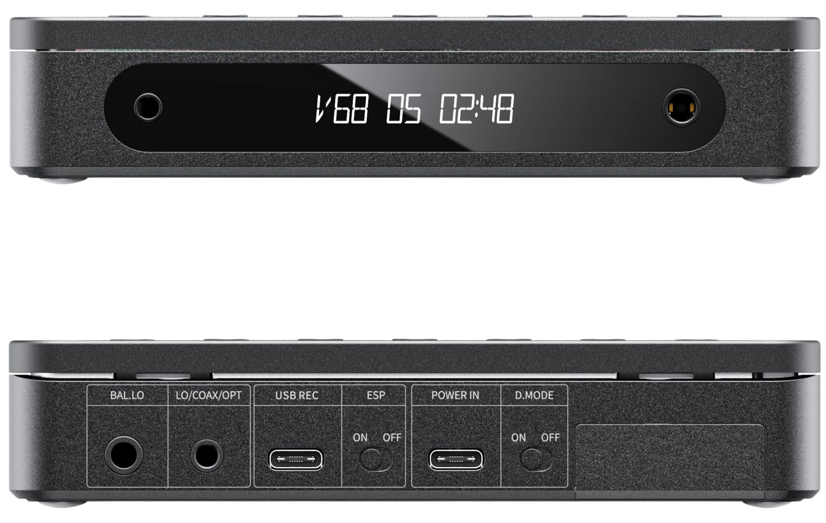 FiiO DM13 BT portable music player with sleek black design, touchscreen display, and control buttons on the front panel.