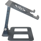 Reloop Stand Hub Pro laptop stand with adjustable arms and cooling vents for ergonomic workspace setup.