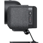 Insta360 Connect video conferencing camera with sleek design, mounted on a desk setup for virtual meetings and remote collaboration.