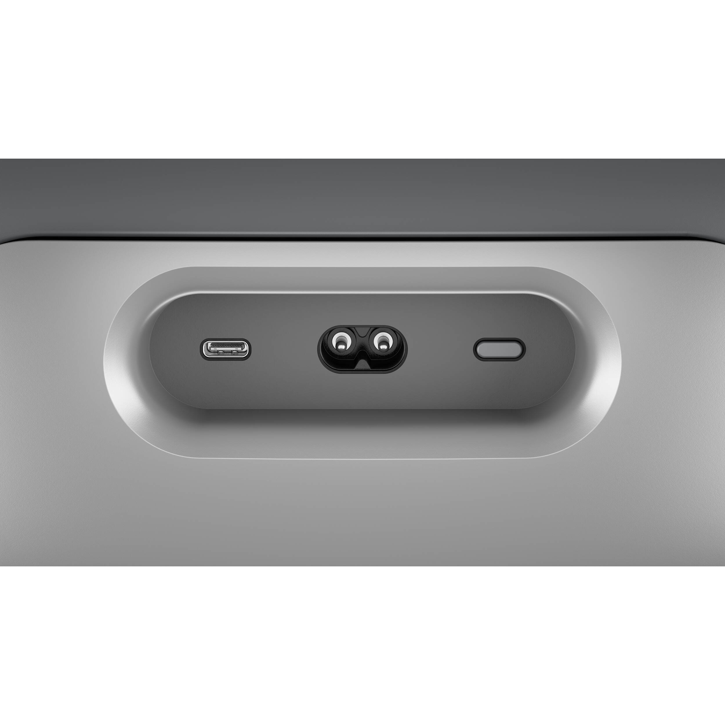 Bowers & Wilkins Zeppelin Pro wireless speaker with sleek black design and integrated control buttons on top.
