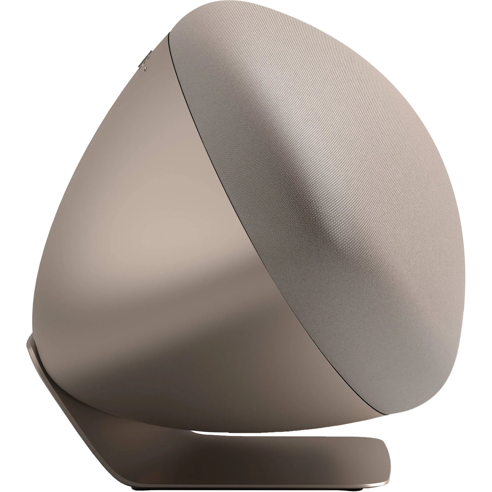 Bowers & Wilkins Zeppelin Pro Edition wireless speaker with sleek black design and rounded shape on a wooden surface.