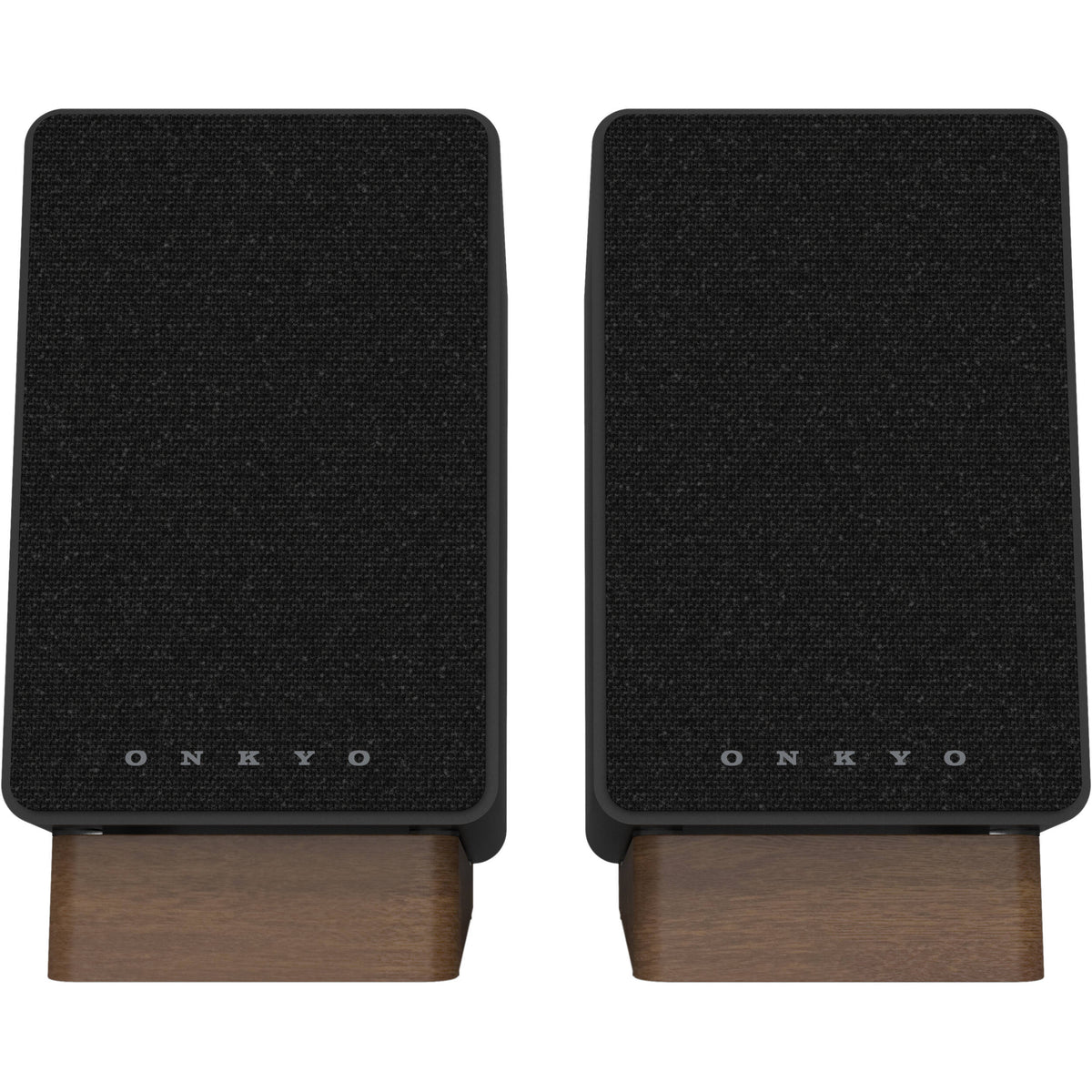Onkyo GX-30ARC desktop speakers with sleek black design and compact size, suitable for computer or home audio setup.