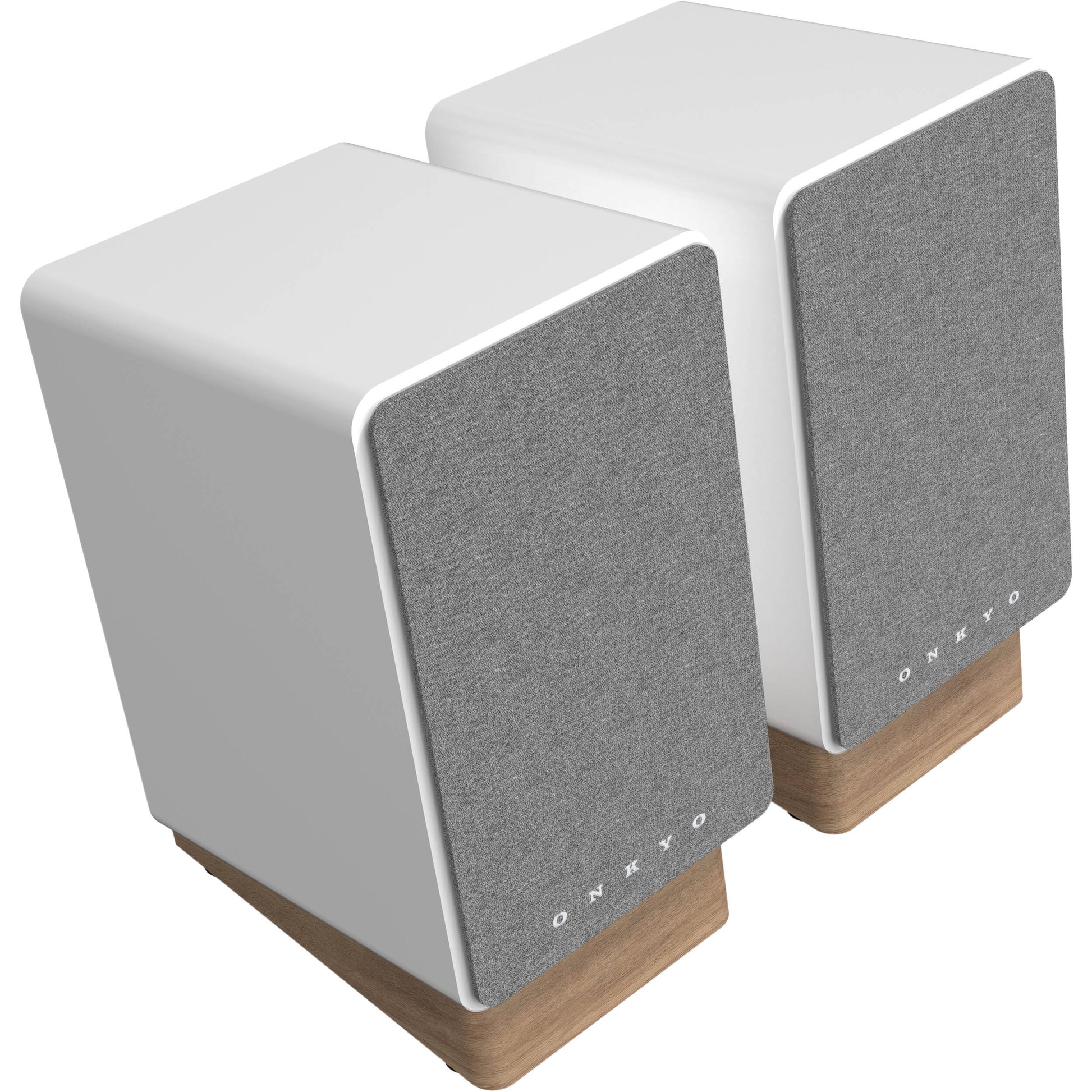 Onkyo GX-30ARC desktop speakers with sleek black design, featuring front-facing speakers and control buttons.