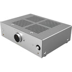 Onkyo Icon A-50 stereo amplifier with silver front panel and control knobs, showcasing its sleek design and audio controls.