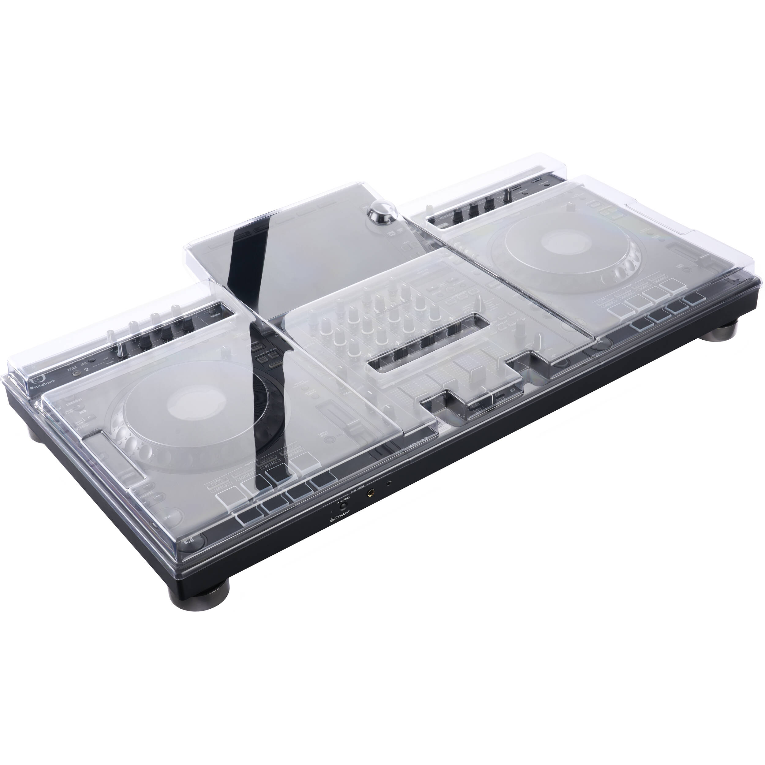 Decksaver AlphaTheta XDJ-AZ DJ cover, durable black protective case for Pioneer XDJ-AZ DJ controller, showing sleek design and secure fit.